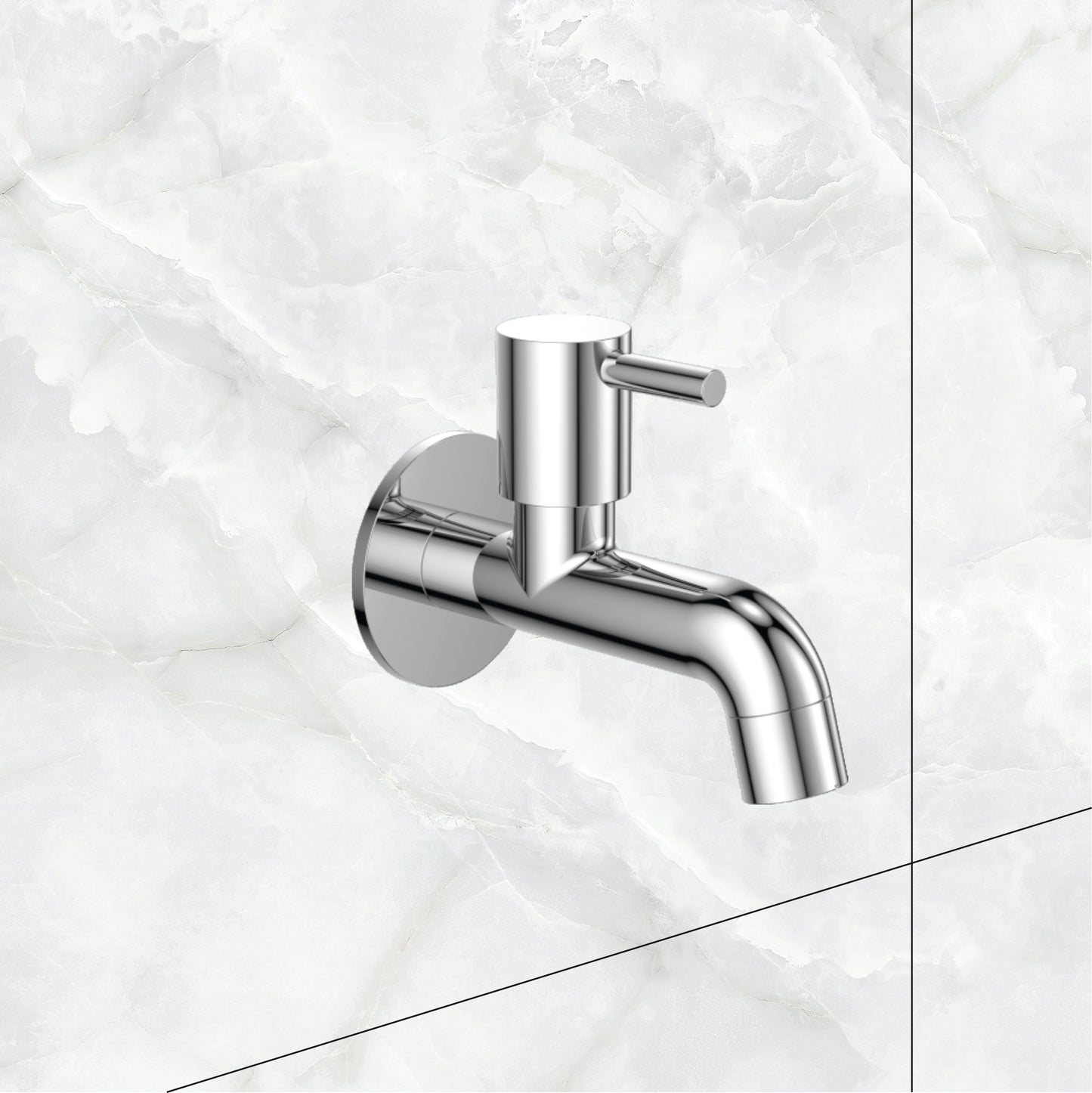 Watertap Turbo Bib Cock With Wall Flange |Bib Tap Crome Finish |Bib cock| watertap
