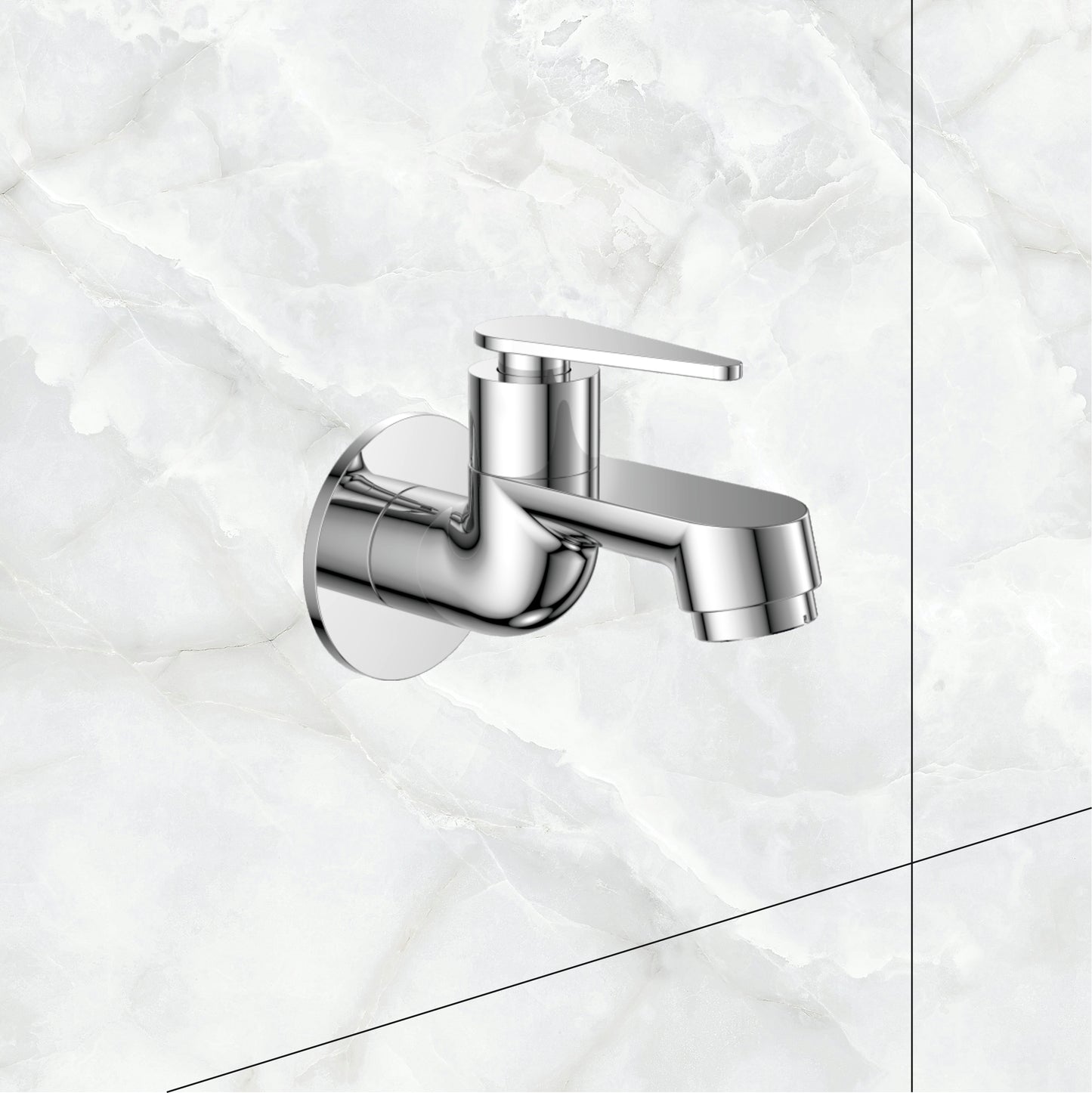 Watertap Viva Bib Cock With Wall Flange |Bib Tap Crome Finish |Bib cock| watertap