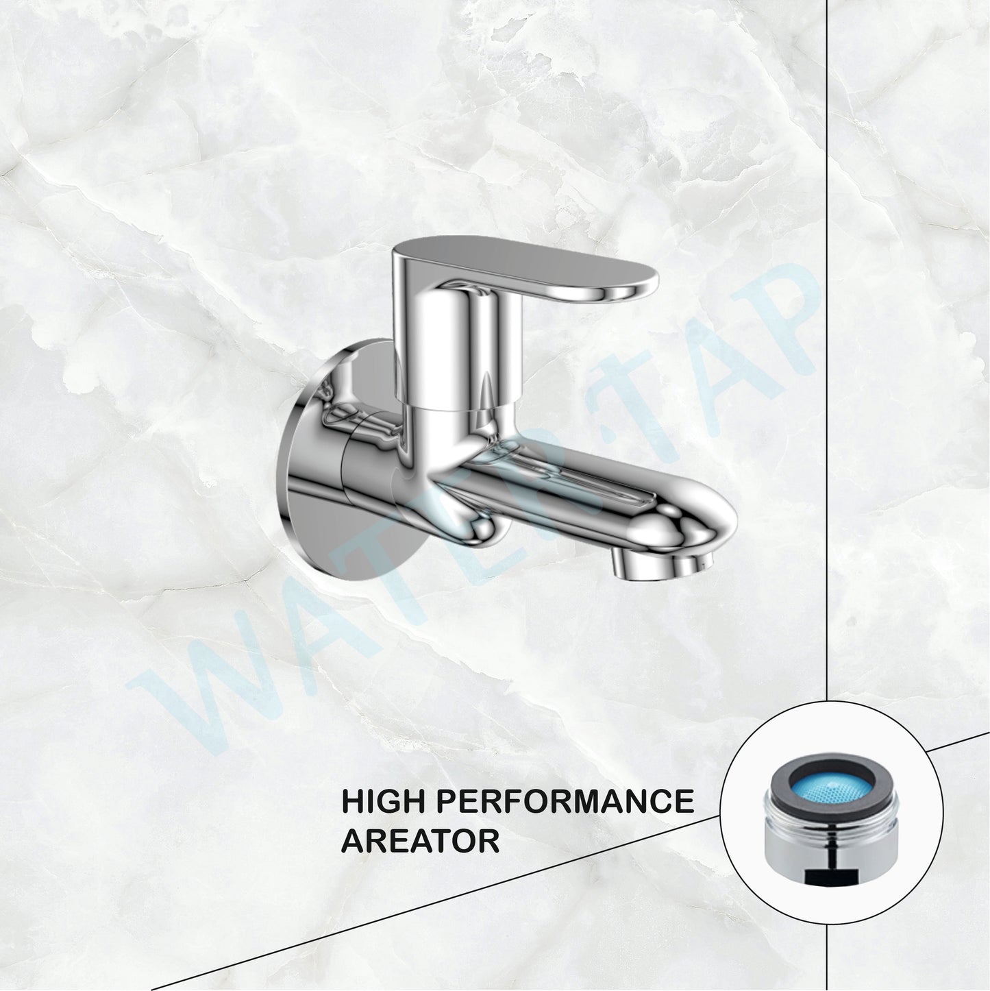 Watertap Origa Bib Cock With Wall Flange | Bib Tap Crome Finish | Shot Body Bib cock| watertap