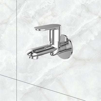 Watertap Origa  Bib Cock With Wall Flange | Bib Tap Crome Finish | Shot Body Bib cock| watertap