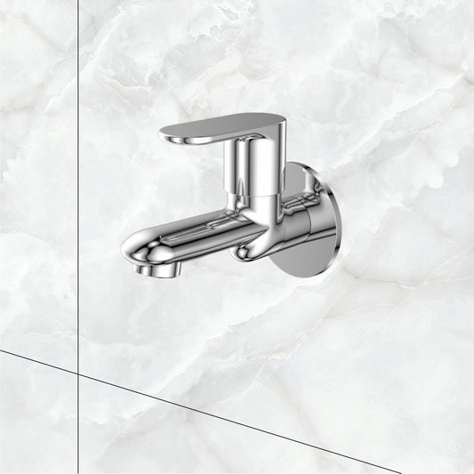 Watertap Origa  Bib Cock With Wall Flange | Bib Tap Crome Finish | Shot Body Bib cock| watertap