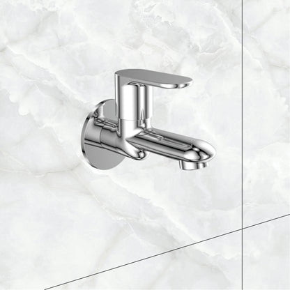 Watertap Origa  Bib Cock With Wall Flange | Bib Tap Crome Finish | Shot Body Bib cock| watertap