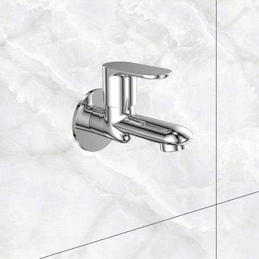 Watertap Origa  Bib Cock With Wall Flange | Bib Tap Crome Finish | Shot Body Bib cock| watertap
