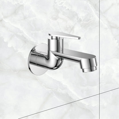 Watertap Viva Long Body Bib Cock With Wall Flange |Long Body Bib Tap Crome Finish | Long Body Bib cock| watertap