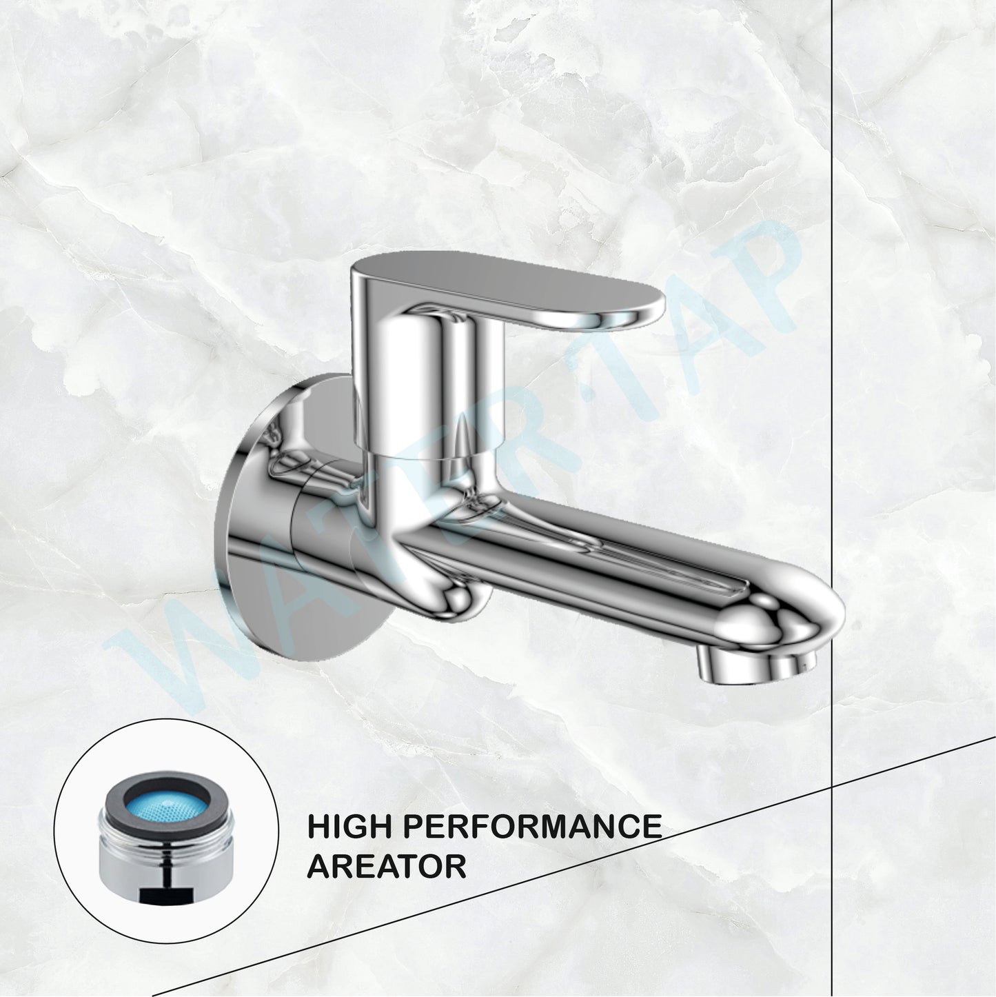 Watertap Origa Long Body Bib Cock With Wall Flange |Long Body Bib Tap Crome Finish | Long Body Bib cock| watertap